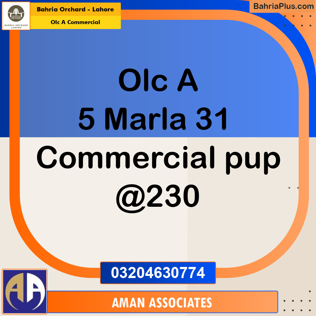 5 Marla Commercial Plot for Sale in OLC A Commercial -  Bahria Orchard, Lahore - (BP-278450)