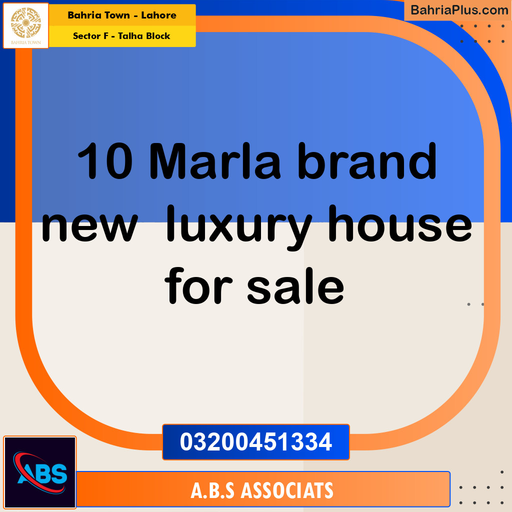10 Marla Residential House for Sale in Sector F - Talha Block -  Bahria Town, Lahore - (BP-278505)