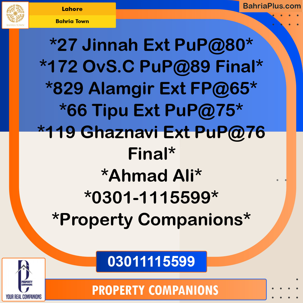 Residential Plot for Sale in Bahria Town, Lahore - (BP-278596)