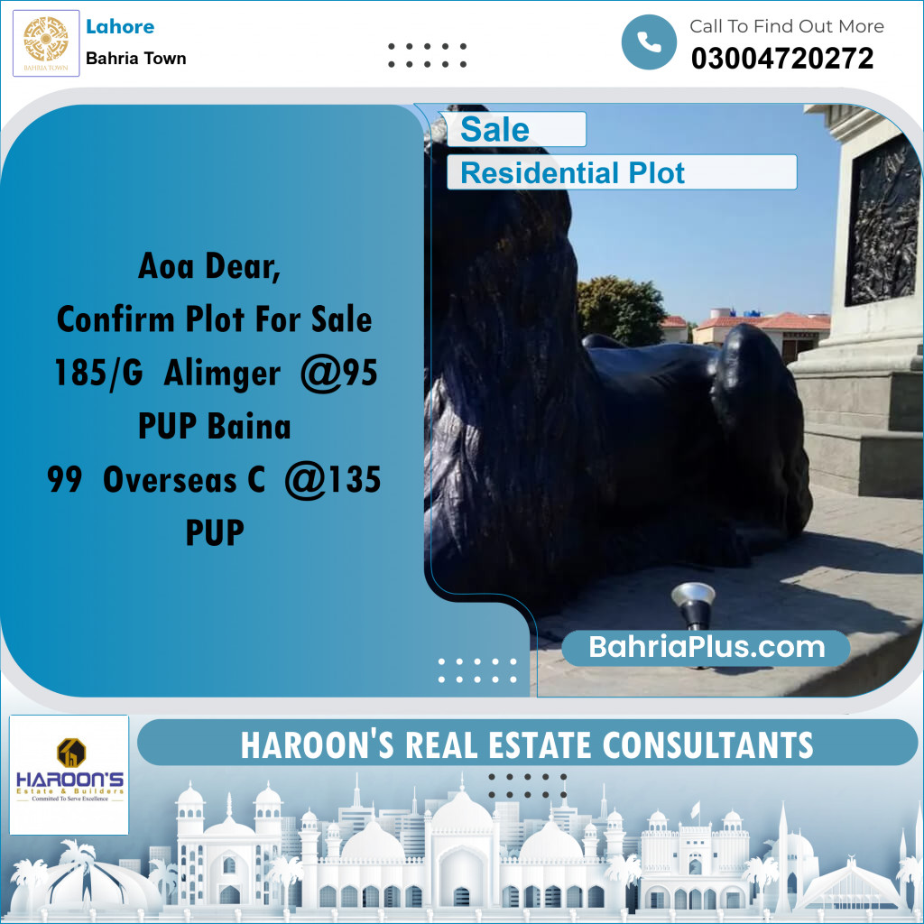 Residential Plot for Sale in Bahria Town, Lahore - (BP-278623)