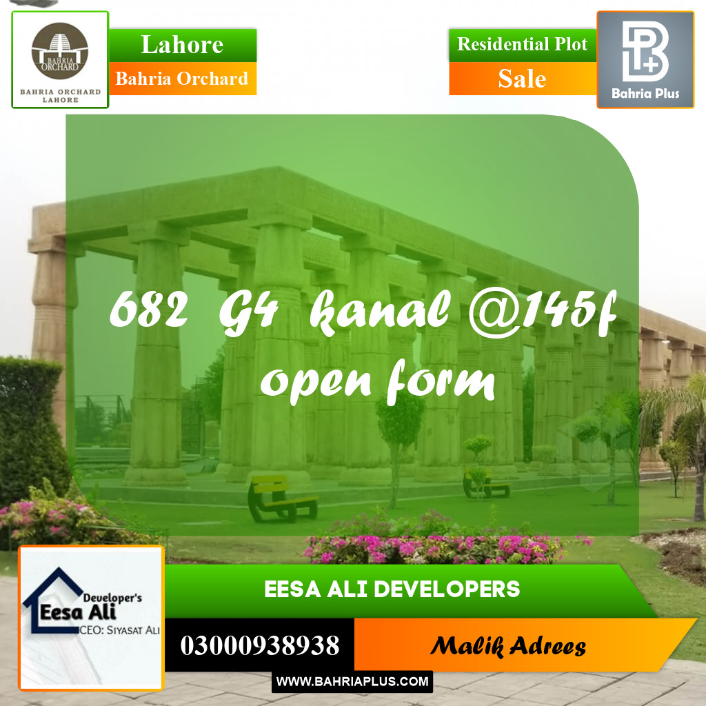 Residential Plot for Sale in Bahria Orchard, Lahore - (BP-278695)