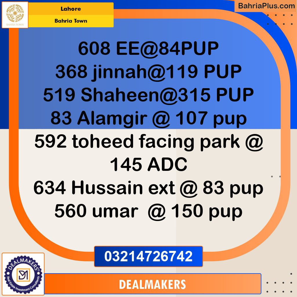 Residential Plot for Sale in Bahria Town, Lahore - (BP-278697)
