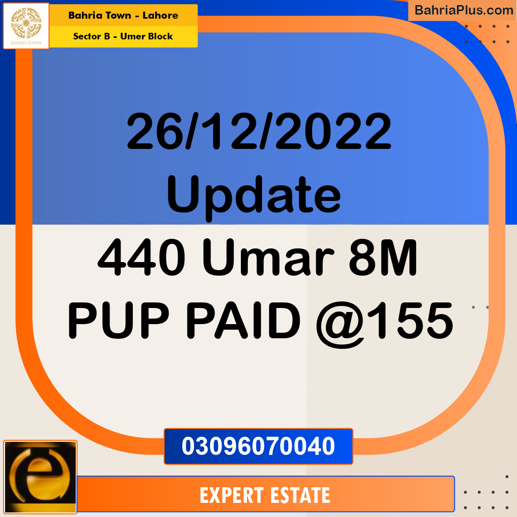 8 Marla Residential Plot for Sale in Sector B - Umer Block -  Bahria Town, Lahore - (BP-278720)