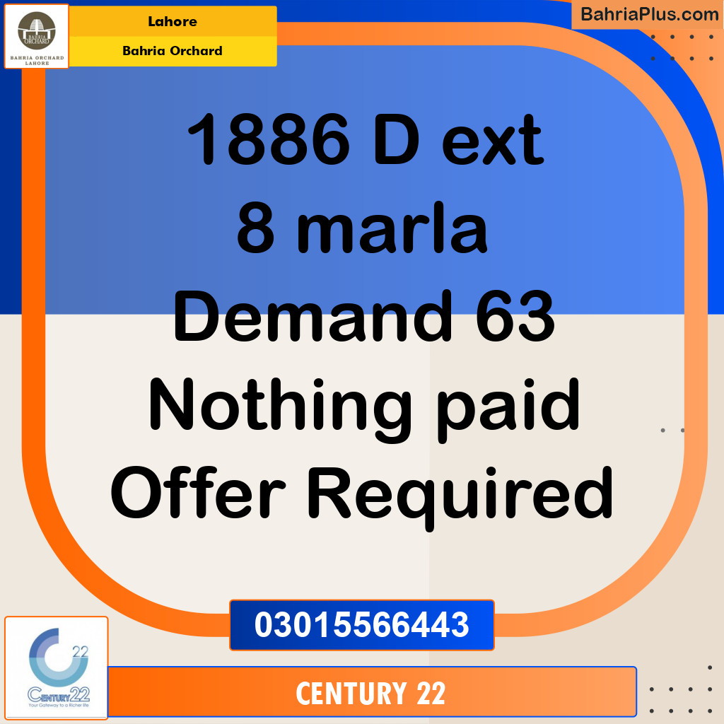8 Marla Residential Plot for Sale in Bahria Orchard, Lahore - (BP-278864)
