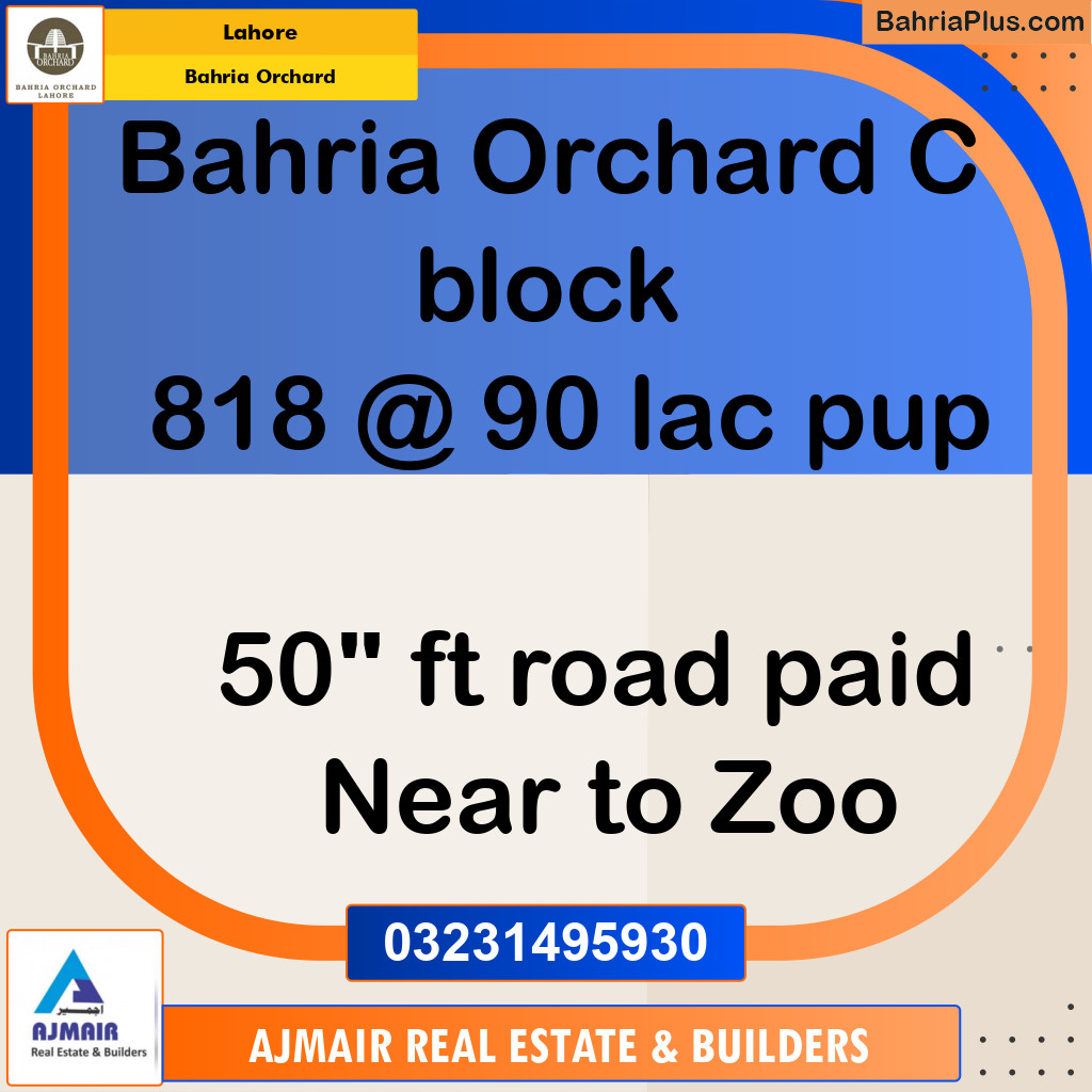 Residential Plot for Sale in Bahria Orchard, Lahore - (BP-278910)