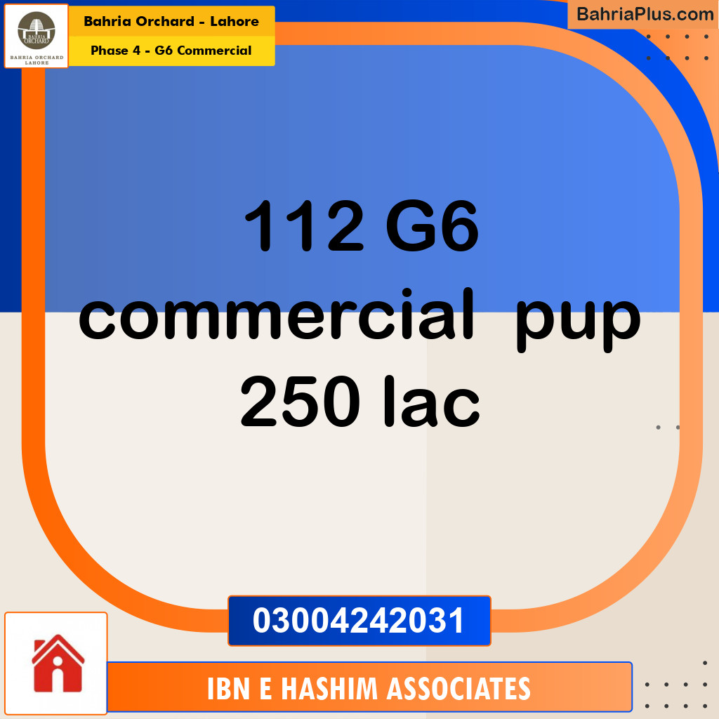 8 Marla Commercial Plot for Sale in Phase 4 - G6 Commercial -  Bahria Orchard, Lahore - (BP-278946)