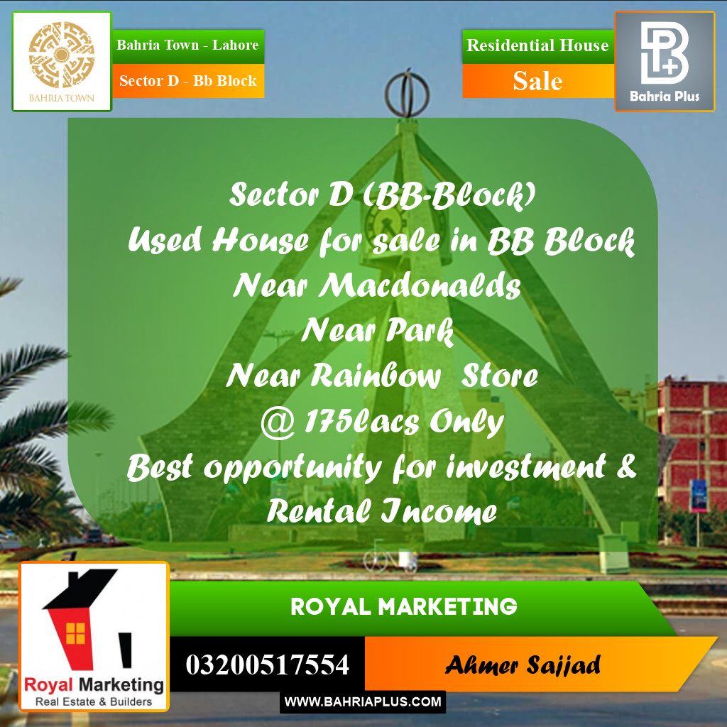 5 Marla Residential House for Sale in Sector D - BB Block -  Bahria Town, Lahore - (BP-278985)