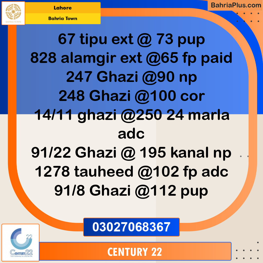 Residential Plot for Sale in Bahria Town, Lahore - (BP-278986)
