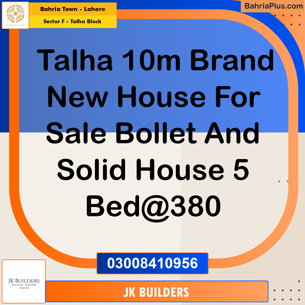 10 Marla Residential House for Sale in Sector F - Talha Block -  Bahria Town, Lahore - (BP-279062)