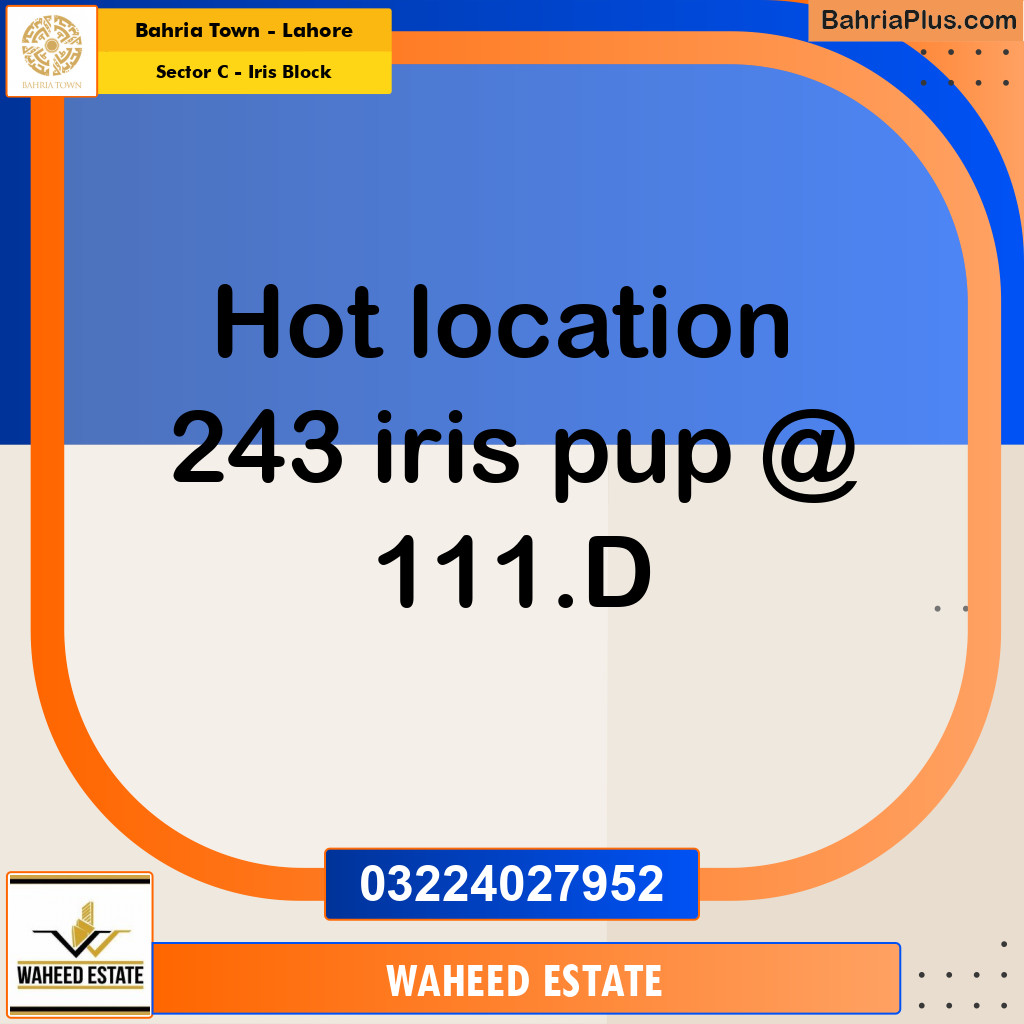 7 Marla Residential Plot for Sale in Sector C - Iris Block -  Bahria Town, Lahore - (BP-279192)