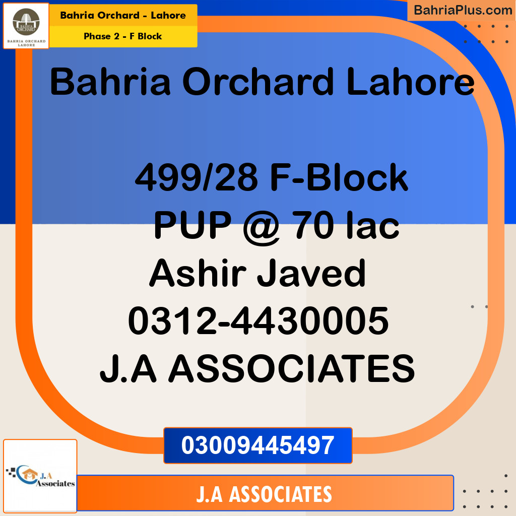 8 Marla Residential Plot for Sale in Phase 2 - F Block -  Bahria Orchard, Lahore - (BP-279216)