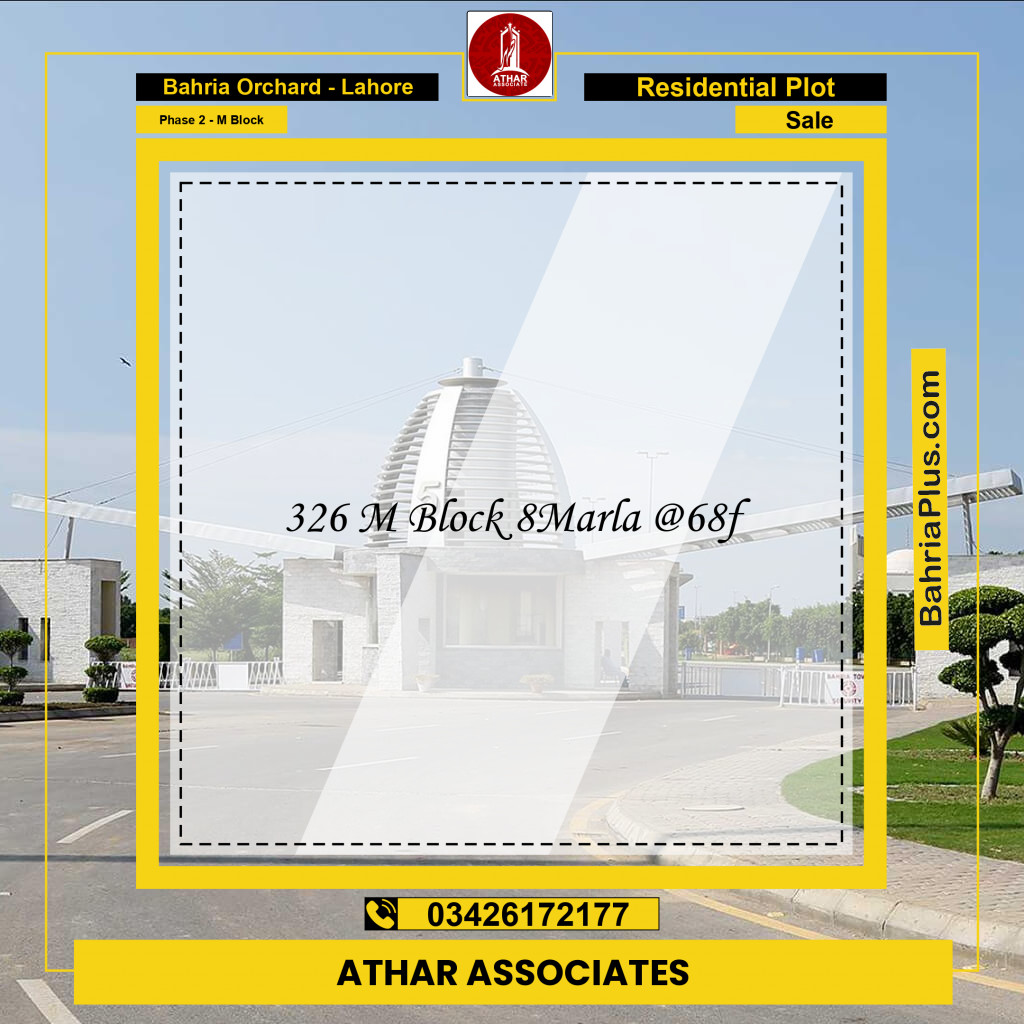 8 Marla Residential Plot for Sale in Phase 2 - M Block -  Bahria Orchard, Lahore - (BP-279438)