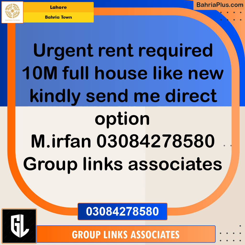 Residential House for Rent in Bahria Town, Lahore - (BP-279451)