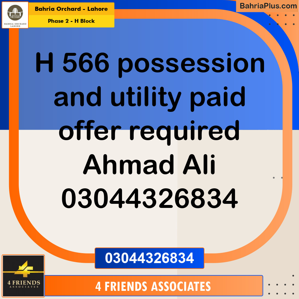 8 Marla Residential Plot for Sale in Phase 2 - H Block -  Bahria Orchard, Lahore - (BP-279461)