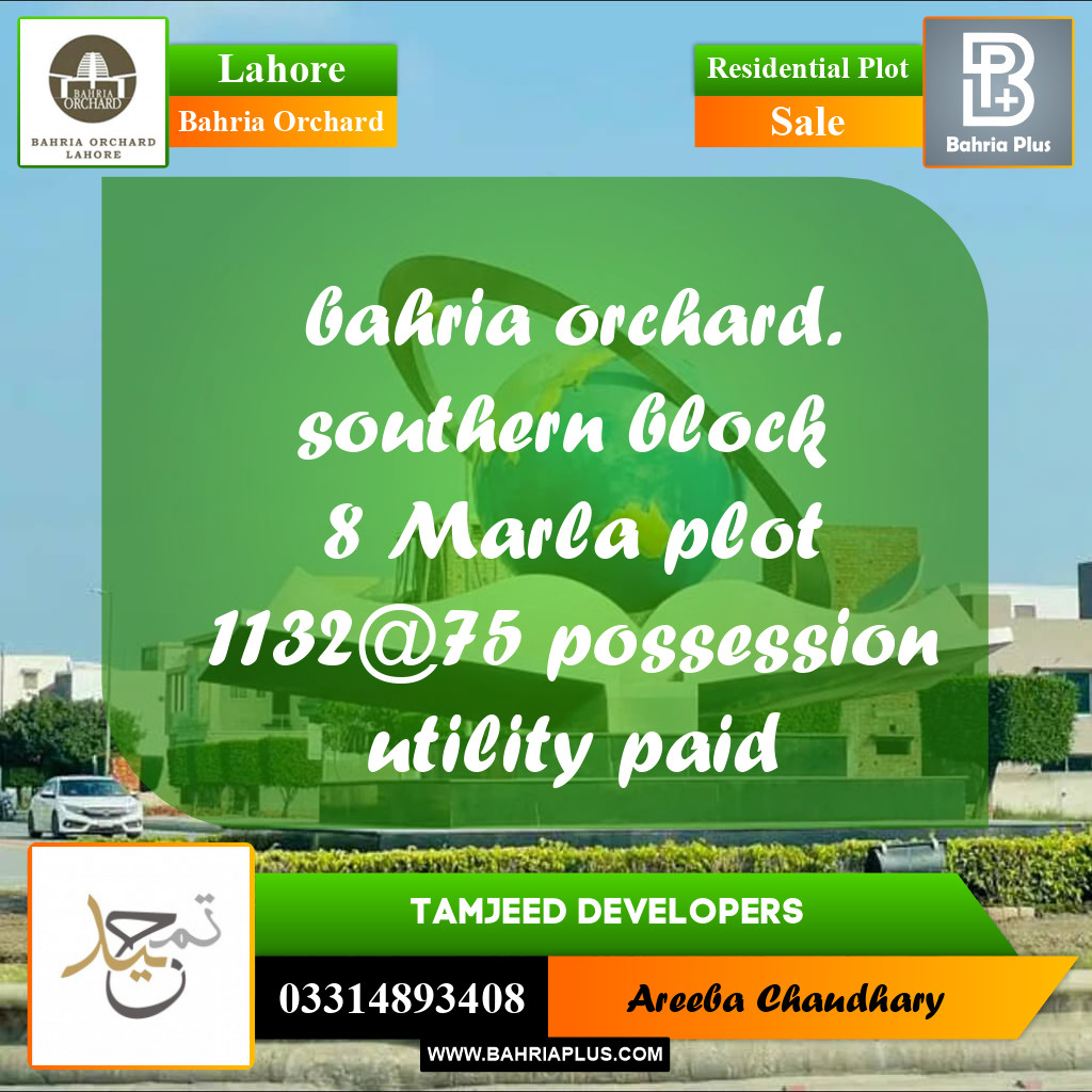 Residential Plot for Sale in Bahria Orchard, Lahore - (BP-279466)