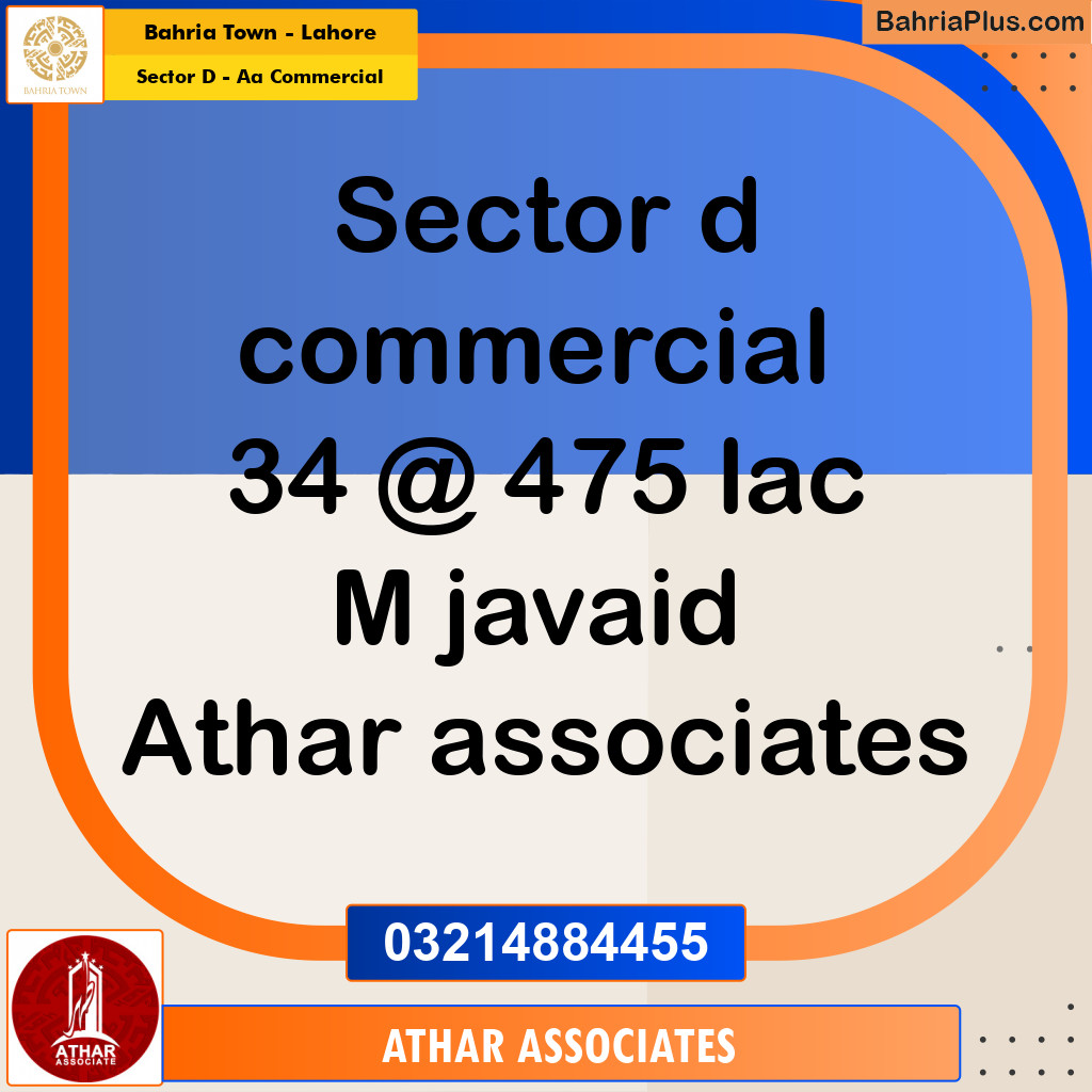 5 Marla Commercial Plot for Sale in Sector D - AA Commercial -  Bahria Town, Lahore - (BP-279469)