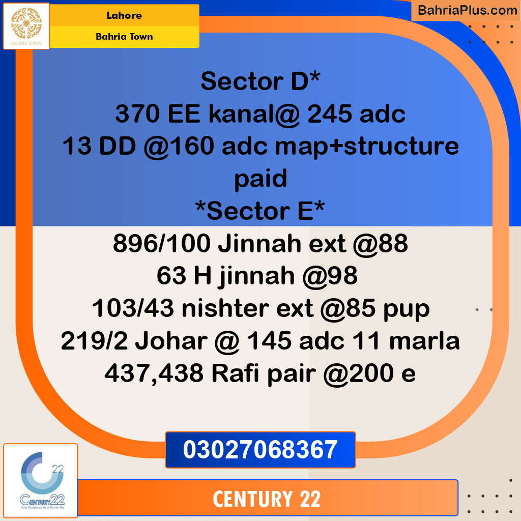 Residential Plot for Sale in Bahria Town, Lahore - (BP-279470)