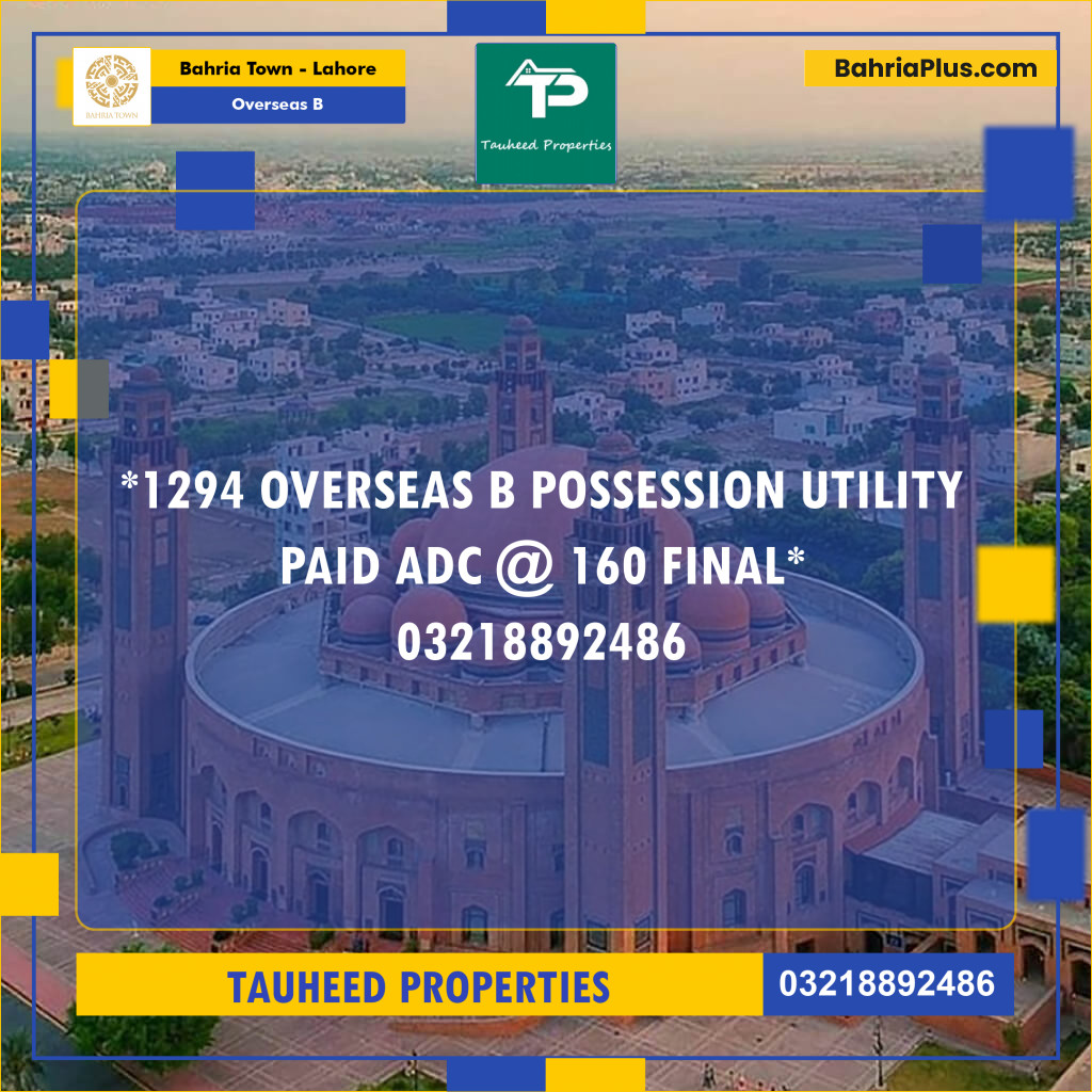 10 Marla Residential Plot for Sale in Overseas B -  Bahria Town, Lahore - (BP-279522)