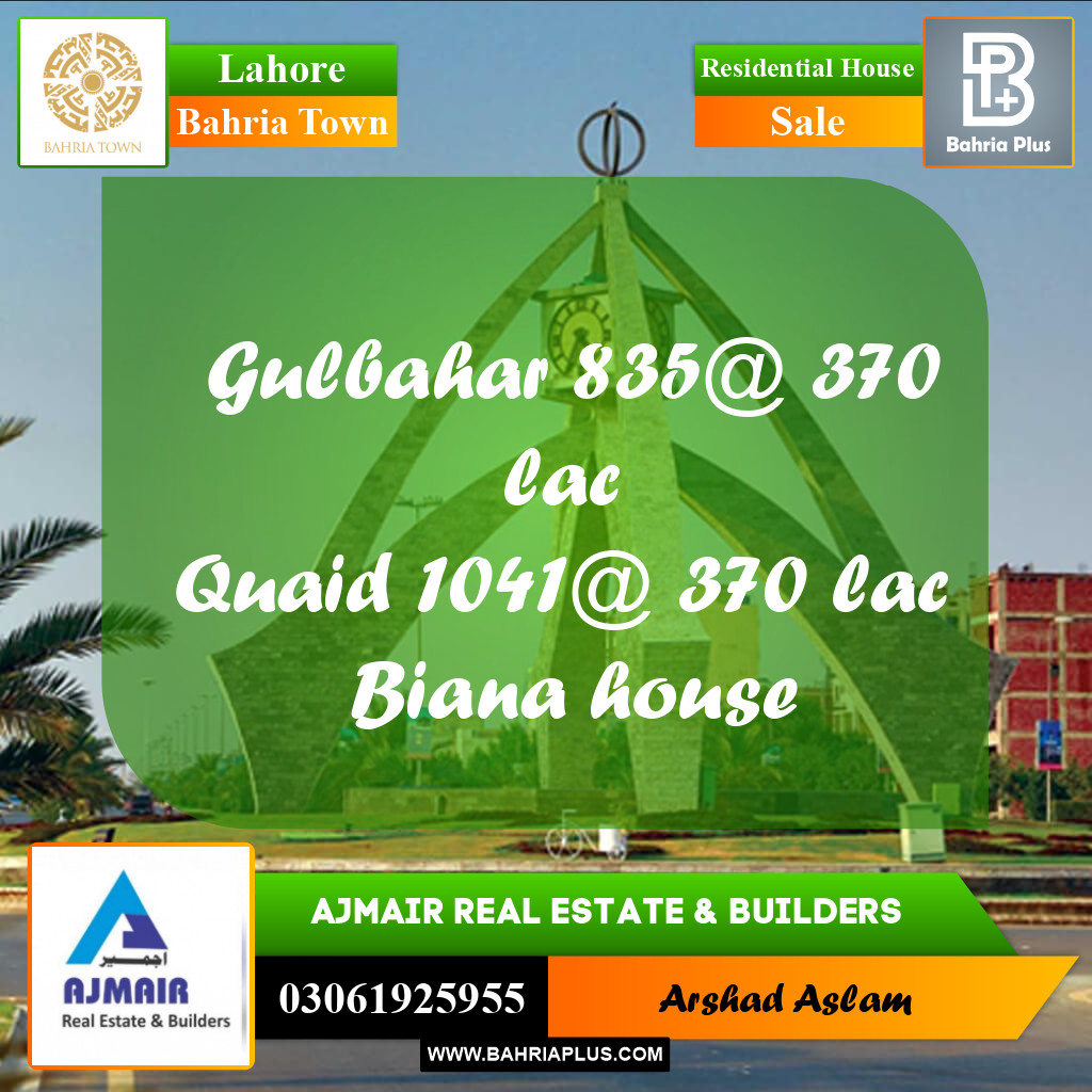 Residential House for Sale in Bahria Town, Lahore - (BP-279538)