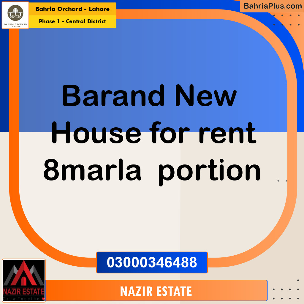 8 Marla Residential House for Rent in Phase 1 - Central District -  Bahria Orchard, Lahore - (BP-279540)