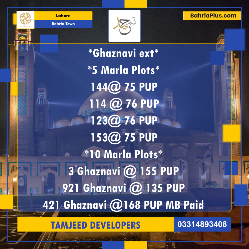 Residential Plot for Sale in Bahria Town, Lahore - (BP-279542)