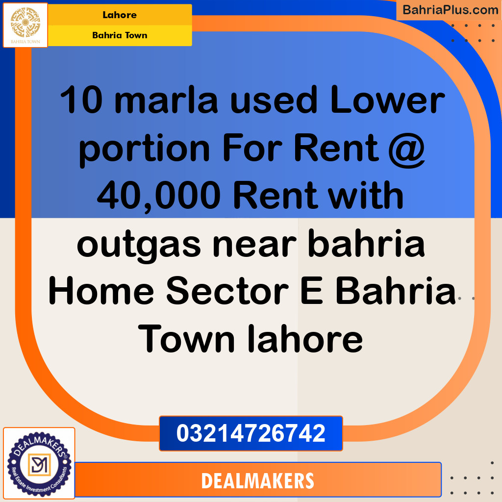 Residential House for Rent in Bahria Town, Lahore - (BP-279567)