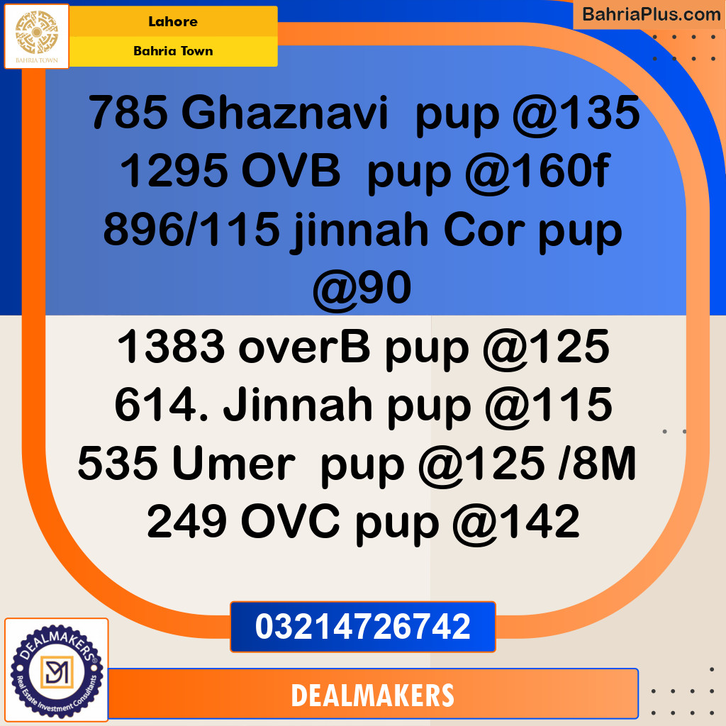 Residential Plot for Sale in Bahria Town, Lahore - (BP-279575)
