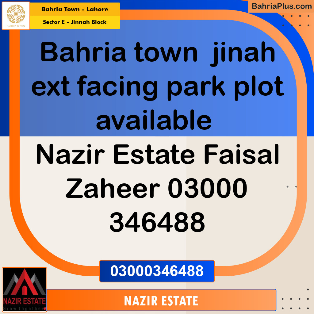 5 Marla Residential Plot for Sale in Sector E - Jinnah Block -  Bahria Town, Lahore - (BP-279578)