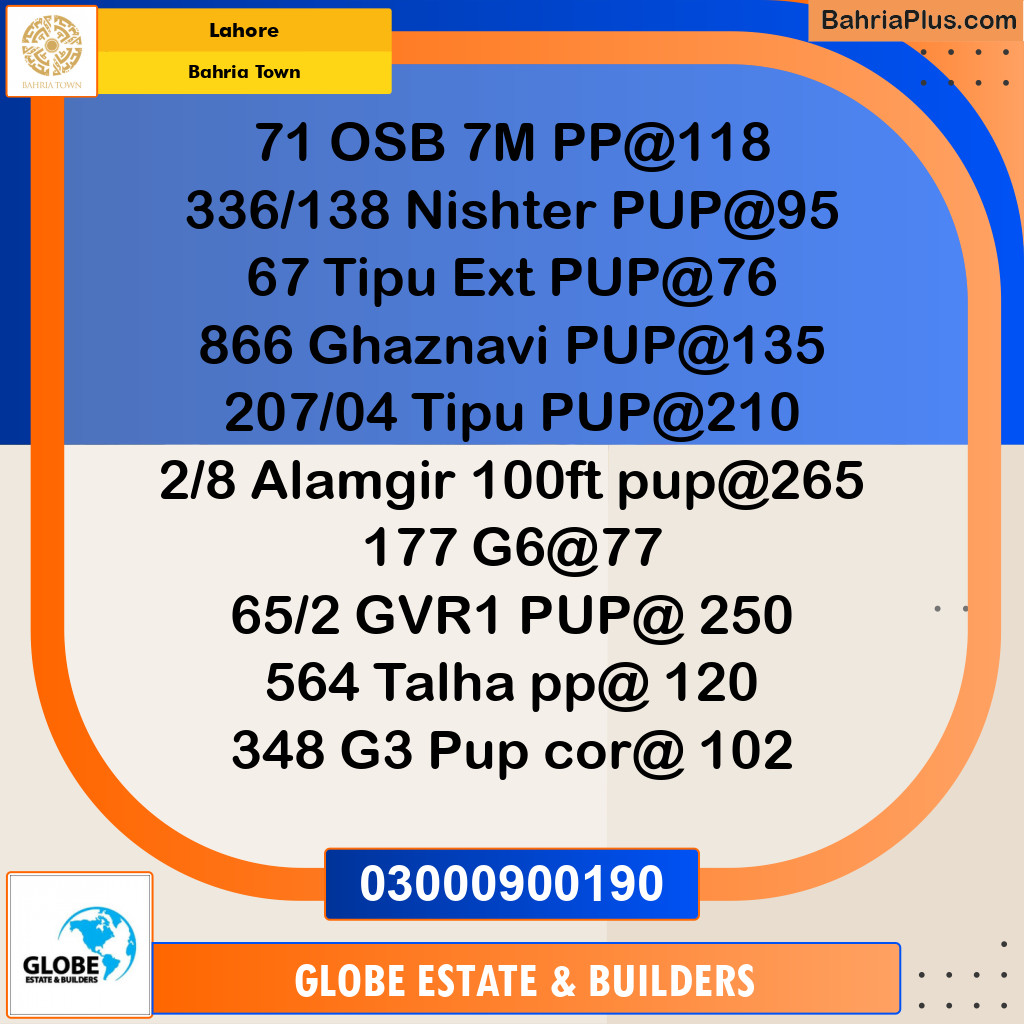 Residential Plot for Sale in Bahria Town, Lahore - (BP-279685)