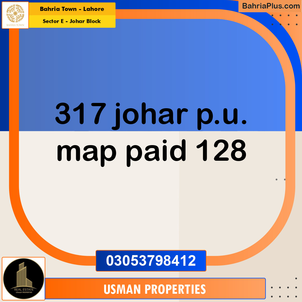 10 Marla Residential Plot for Sale in Sector E - Johar Block -  Bahria Town, Lahore - (BP-279746)
