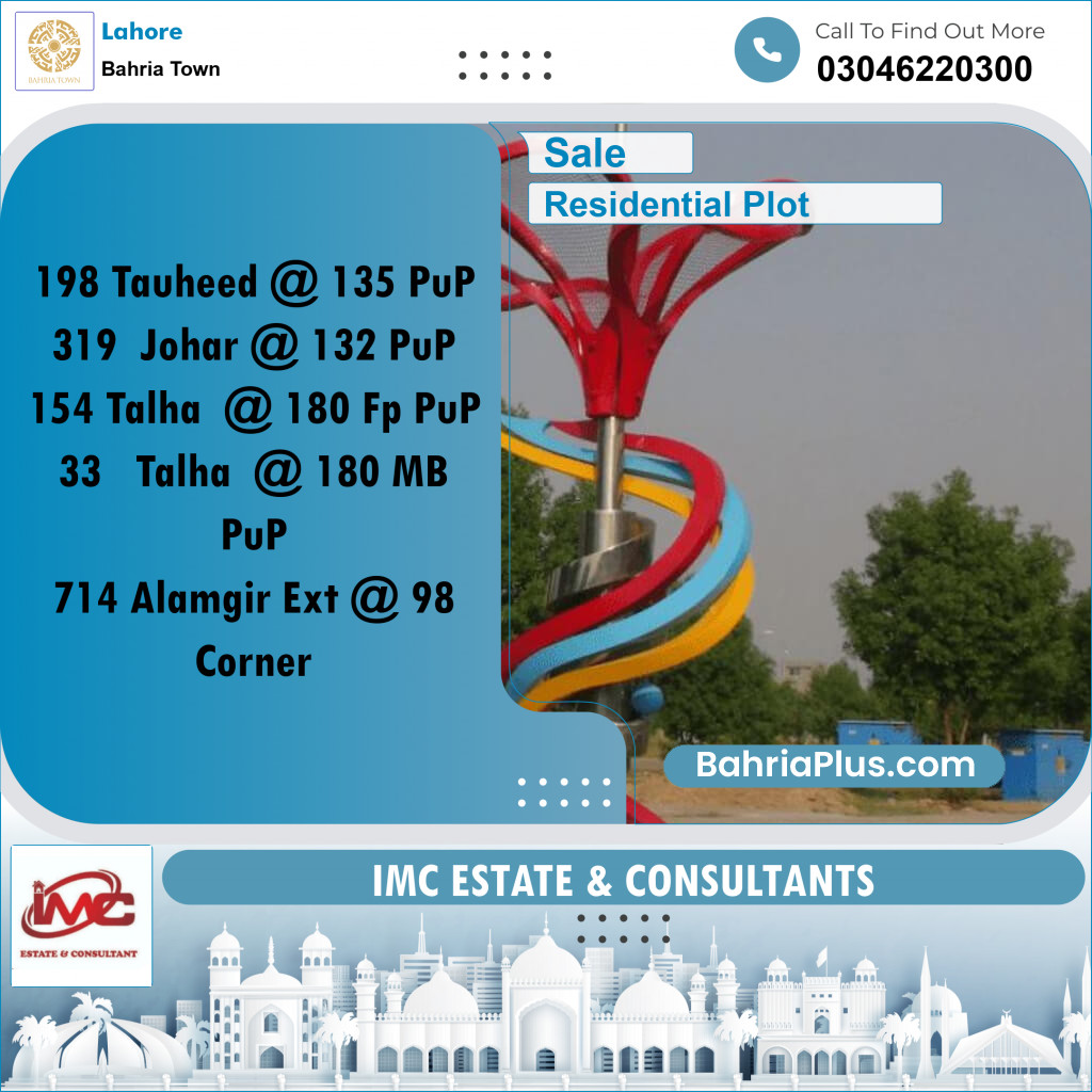 Residential Plot for Sale in Bahria Town, Lahore - (BP-279757)
