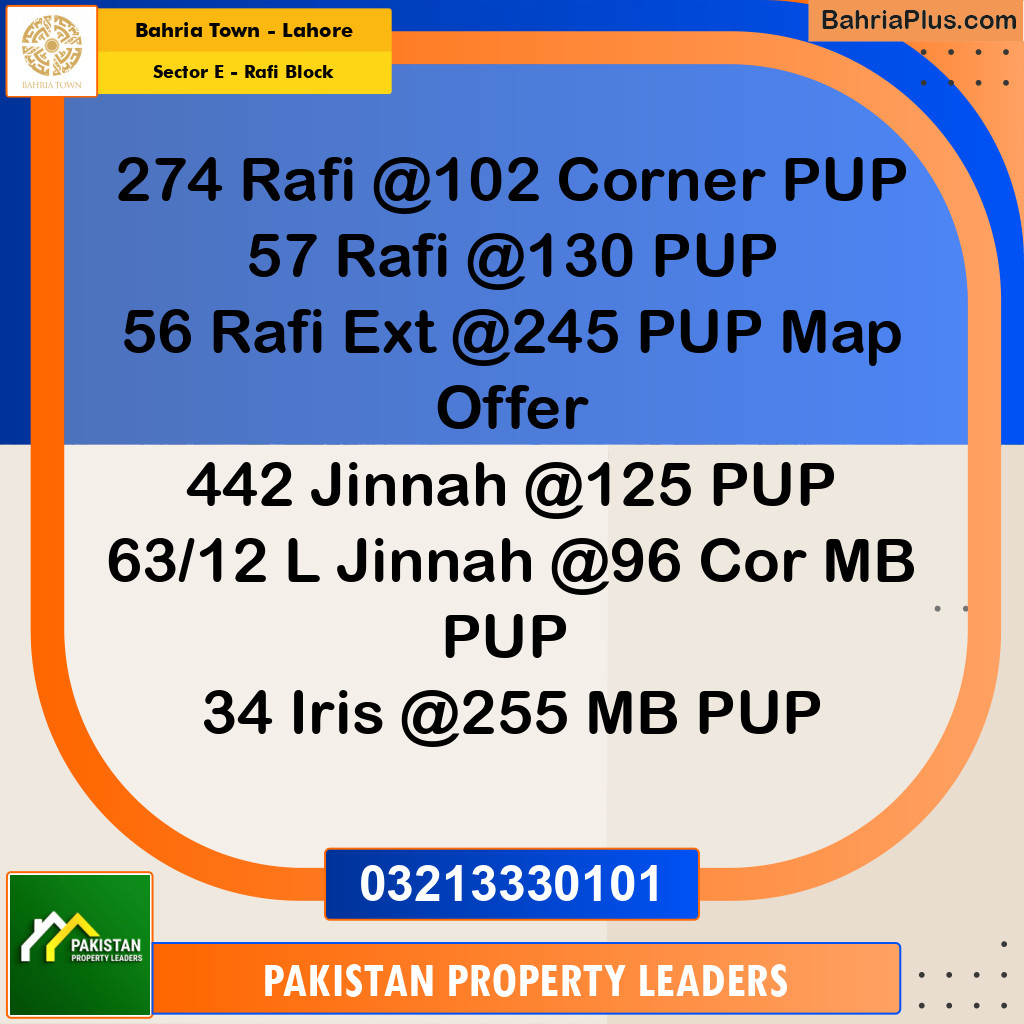 5 Marla Residential Plot for Sale in Sector E - Rafi Block -  Bahria Town, Lahore - (BP-279766)
