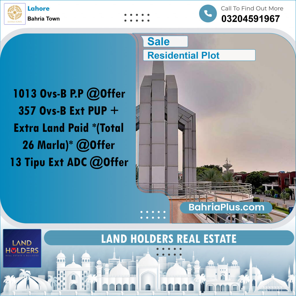 Residential Plot for Sale in Bahria Town, Lahore - (BP-279910)