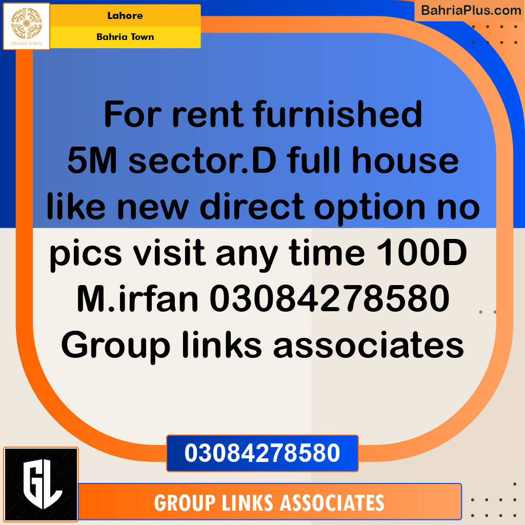 Residential House for Rent in Bahria Town, Lahore - (BP-279922)