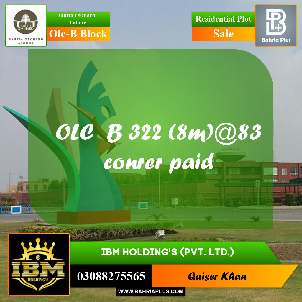 8 Marla Residential Plot for Sale in OLC-B Block -  Bahria Orchard, Lahore - (BP-279966)