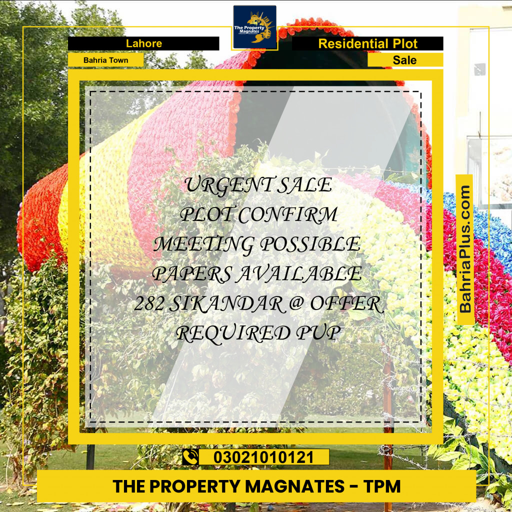 Residential Plot for Sale in Bahria Town, Lahore - (BP-280055)