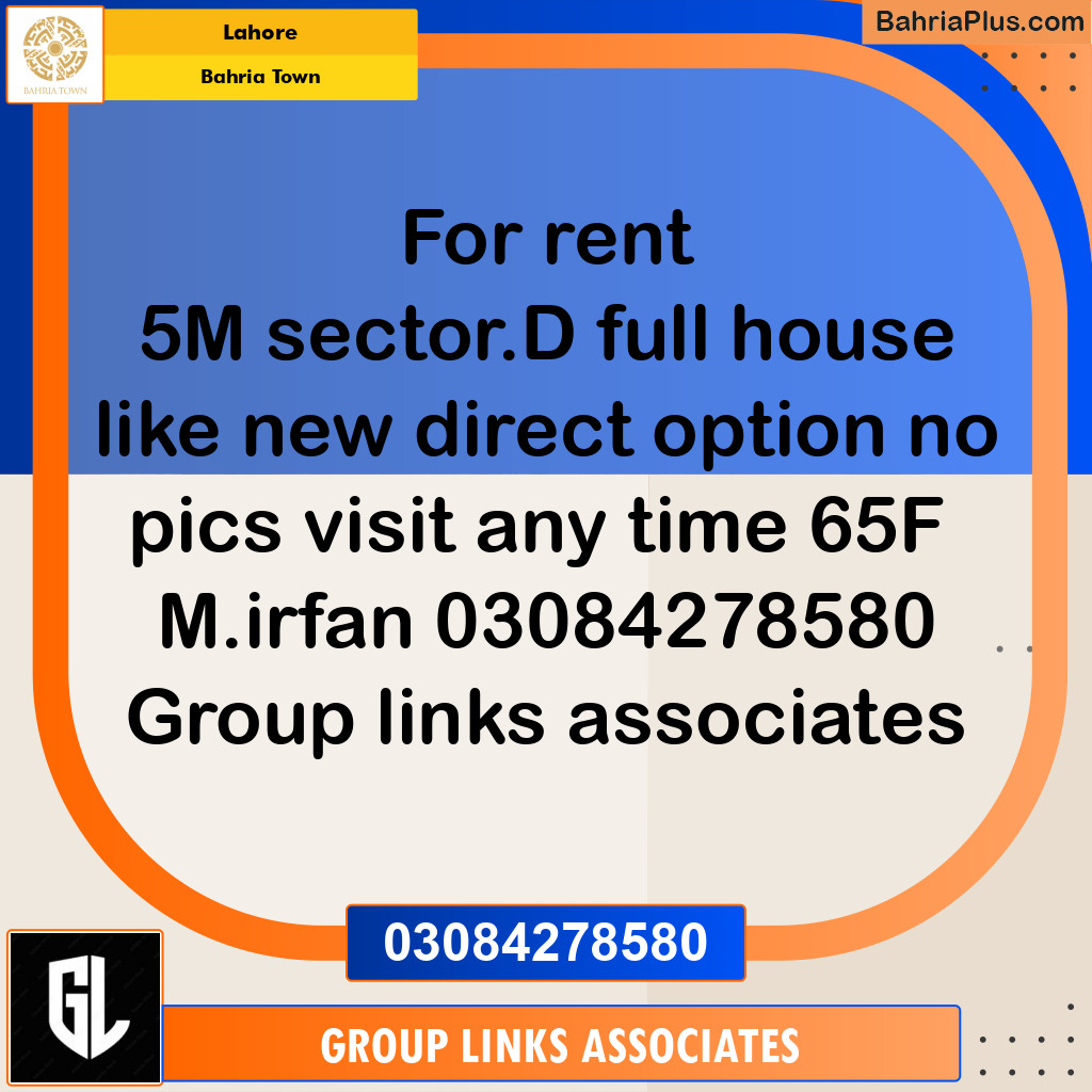 Residential House for Rent in Bahria Town, Lahore - (BP-280129)