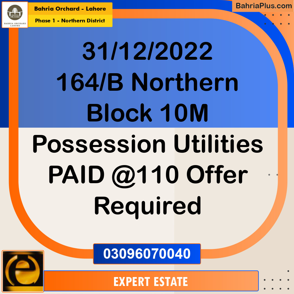 10 Marla Residential Plot for Sale in Phase 1 - Northern District -  Bahria Orchard, Lahore - (BP-280211)