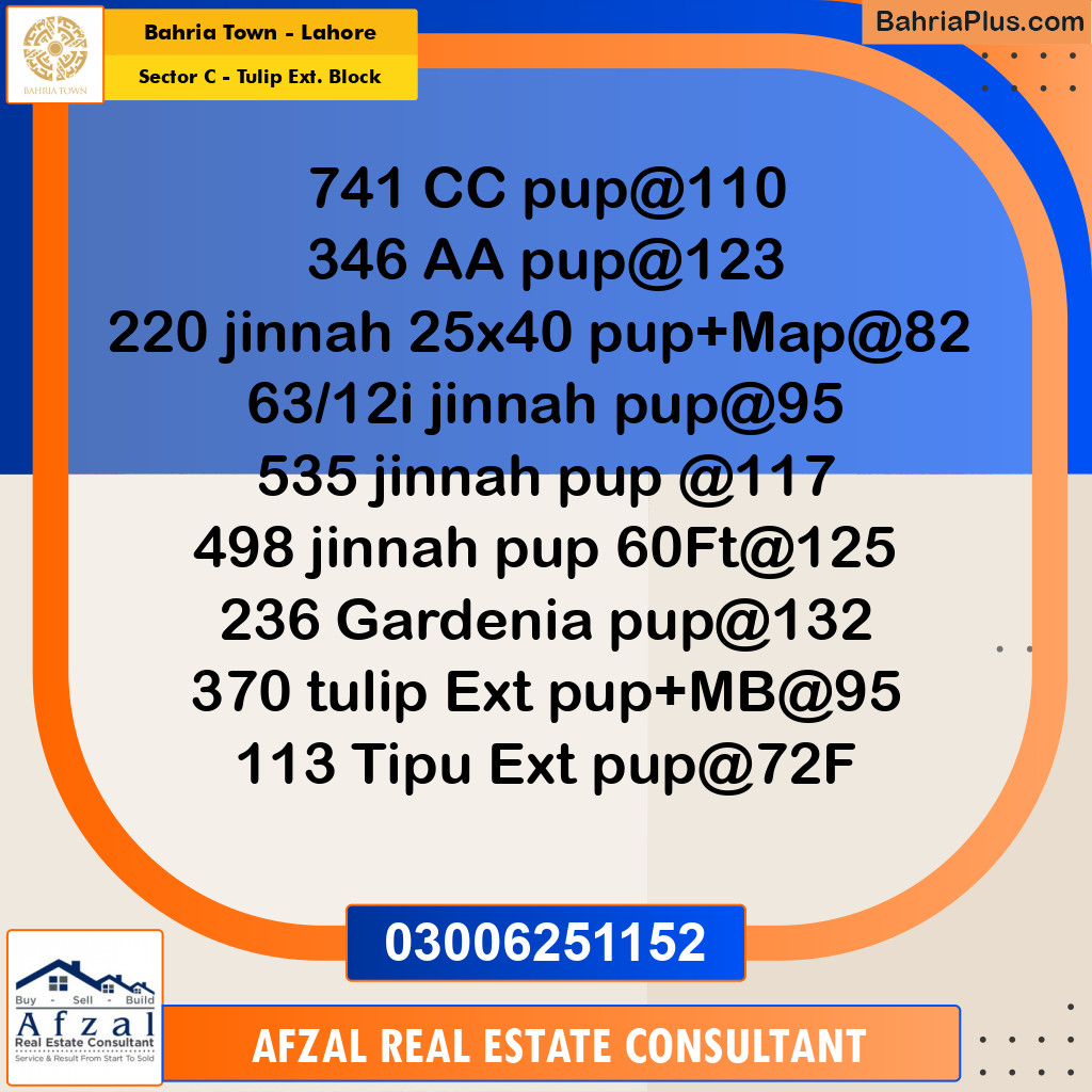 5 Marla Residential Plot for Sale in Sector C - Tulip Ext. Block -  Bahria Town, Lahore - (BP-280277)