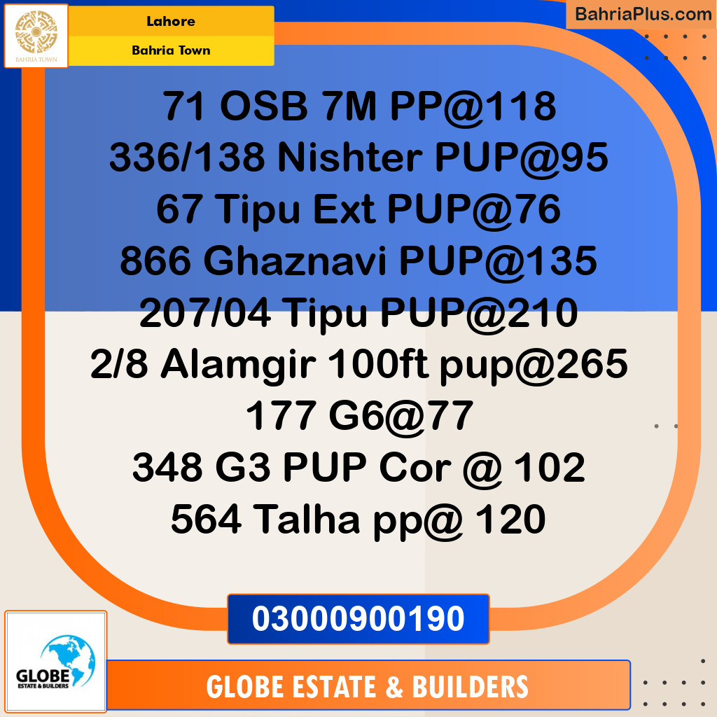 Residential Plot for Sale in Bahria Town, Lahore - (BP-280290)