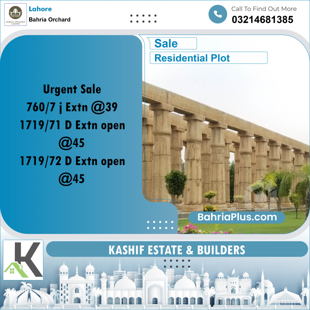 Residential Plot for Sale in Bahria Orchard, Lahore - (BP-280306)