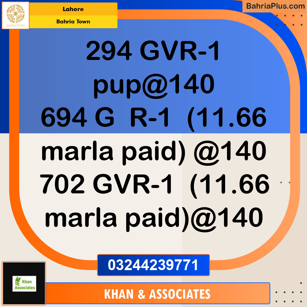 Residential Plot for Sale in Bahria Town, Lahore - (BP-280347)