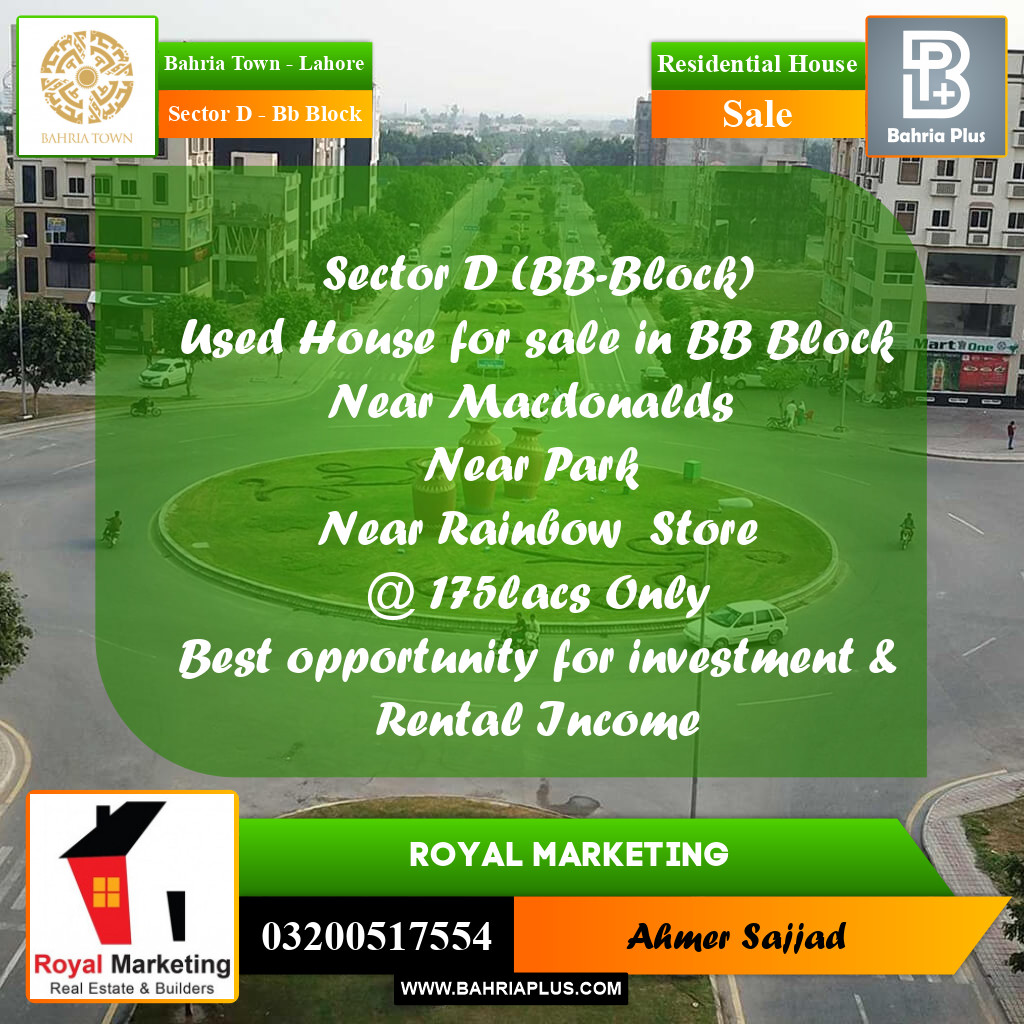 5 Marla Residential House for Sale in Sector D - BB Block -  Bahria Town, Lahore - (BP-280367)