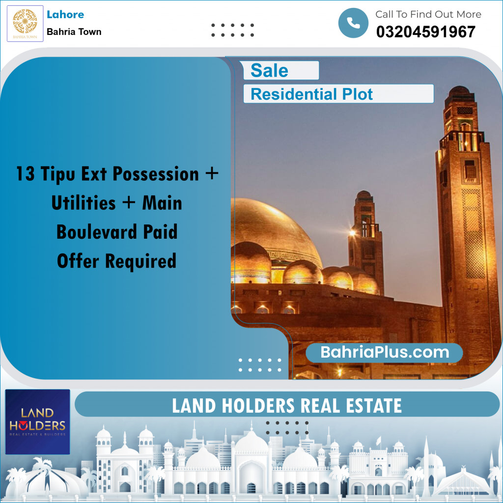 Residential Plot for Sale in Bahria Town, Lahore - (BP-280370)