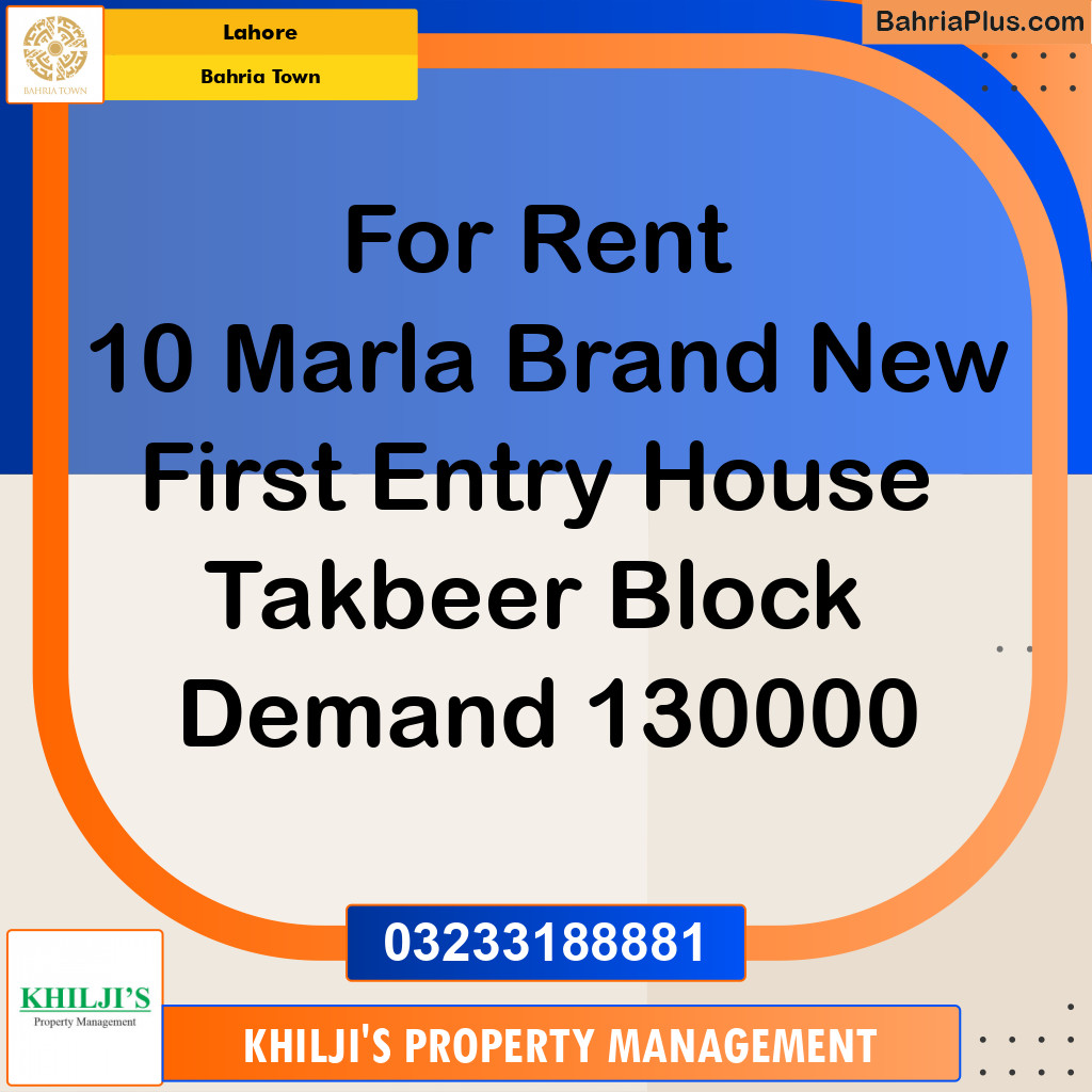 Residential House for Rent in Bahria Town, Lahore - (BP-280405)