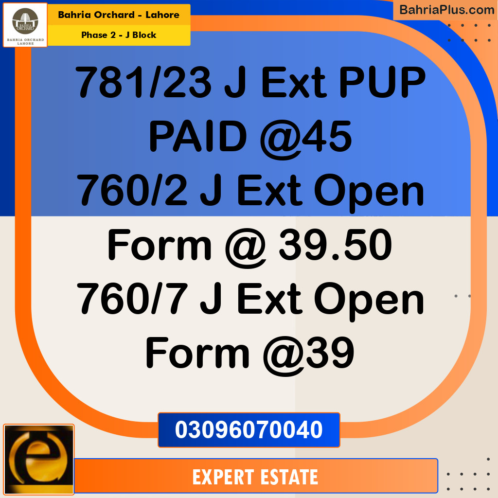 5 Marla Residential Plot for Sale in Phase 2 - J Block -  Bahria Orchard, Lahore - (BP-280438)