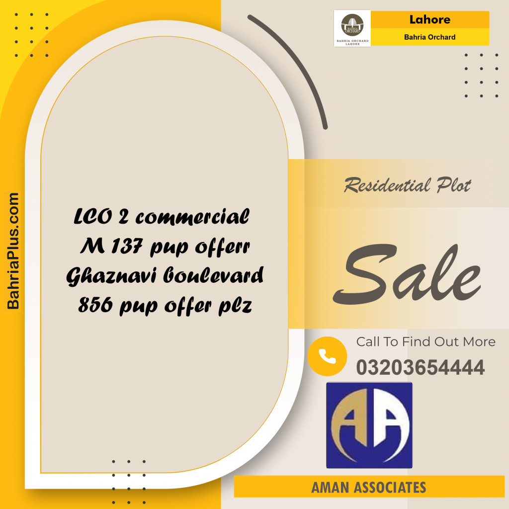 Residential Plot for Sale in Bahria Orchard, Lahore - (BP-280541)