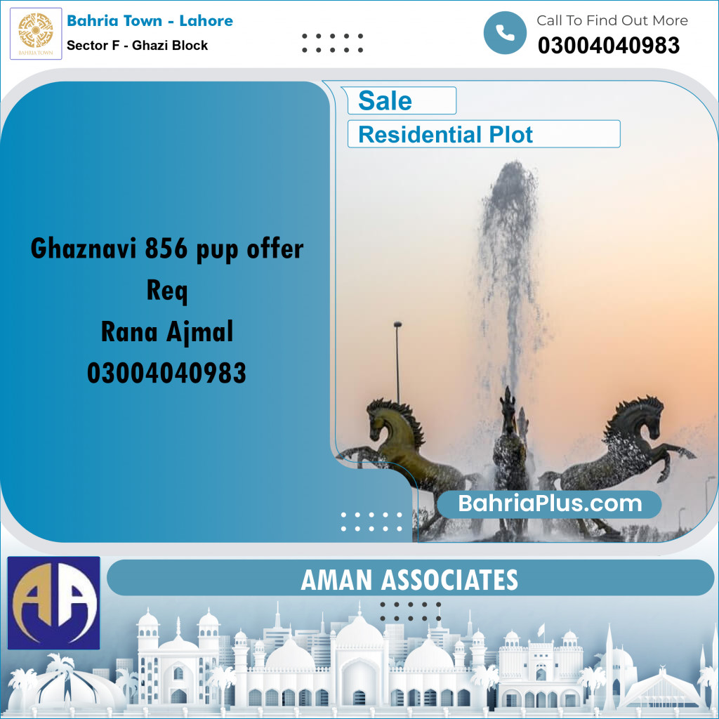Residential Plot for Sale in Sector F - Ghazi Block -  Bahria Town, Lahore - (BP-280558)