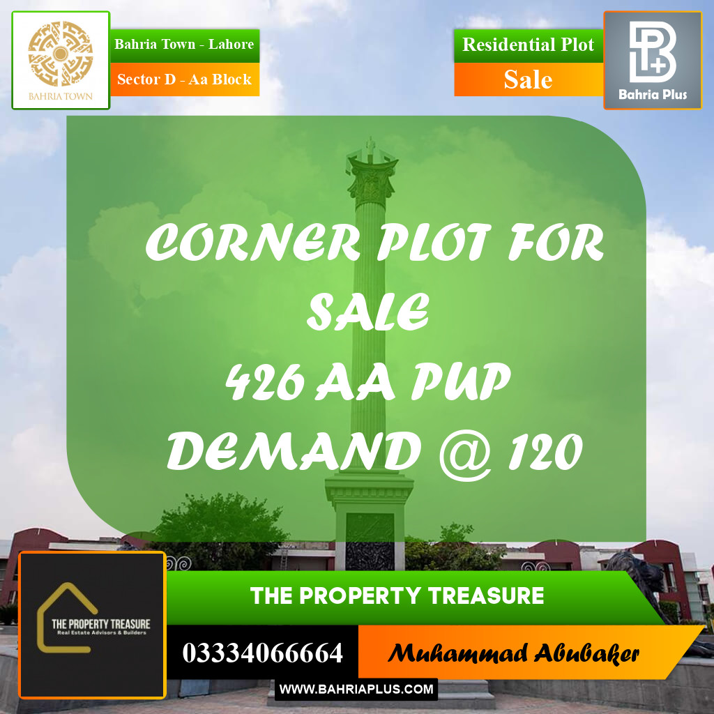 5 Marla Residential Plot for Sale in Sector D - AA Block -  Bahria Town, Lahore - (BP-280585)