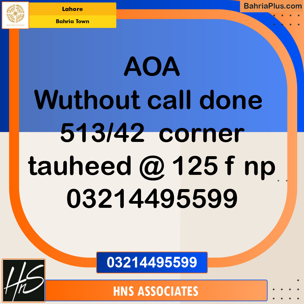 Residential Plot for Sale in Bahria Town, Lahore - (BP-280658)